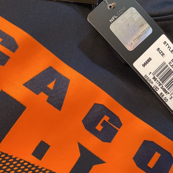 Chicago Bears Navy Combine Authentic New Era Orange Sweatshirt Hoodie Pullover - Picture 5 of 10